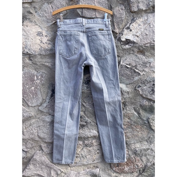 Wrangler | Vintage 80s 90s High Rise Light Gray Straight Tapered Jeans - Picture 4 of 9